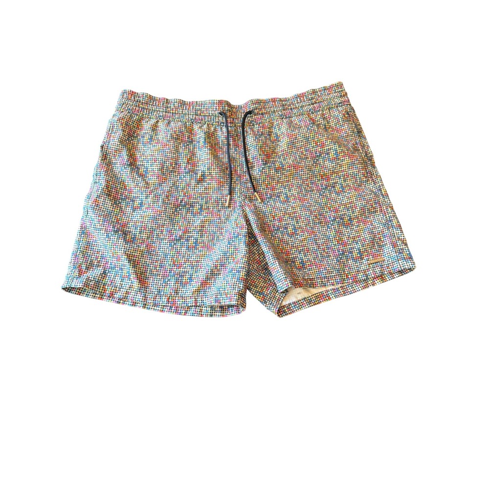 Jared Lang Swim Board Shorts Multicolor Polka Dot Drawstring  Large